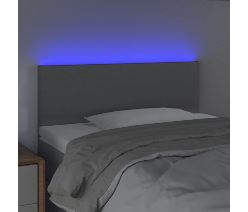 Cabecero con luces LED de tela gris claro 80x5x78/88 cm