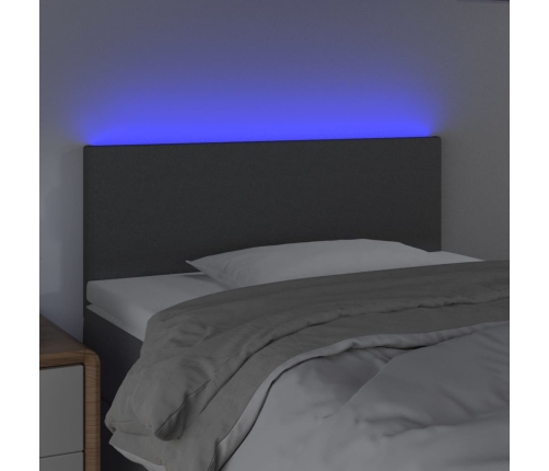 Cabecero con LED de tela gris oscuro 80x5x78/88 cm