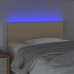 Cabecero con LED de tela color crema 80x5x78/88 cm