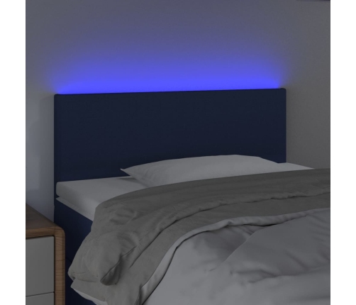 Cabecero con LED de tela azul 80x5x78/88 cm