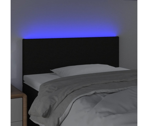 Cabecero con LED de tela negro 90x5x78/88 cm