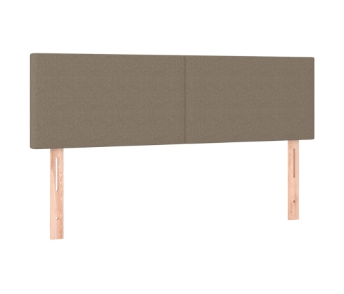 Cabecero con LED de tela gris taupe 144x5x78/88 cm