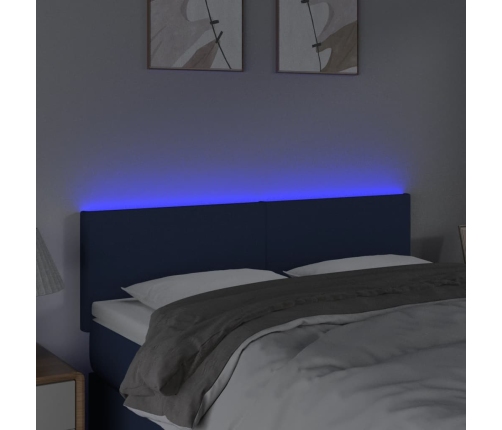 Cabecero con LED de tela color crema 144x5x78/88 cm