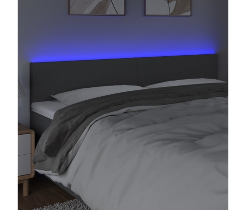 Cabecero con LED de tela gris oscuro 160x5x78/88 cm