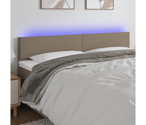 Cabecero con LED de tela gris taupe 160x5x78/88 cm