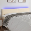 Cabecero con LED de tela color crema 160x5x78/88 cm