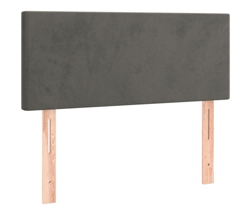 Cabecero con LED de terciopelo gris oscuro 80x5x78/88 cm