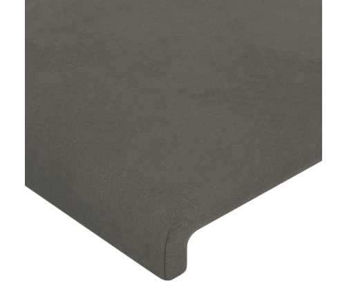 Cabecero con LED de terciopelo gris oscuro 80x5x78/88 cm