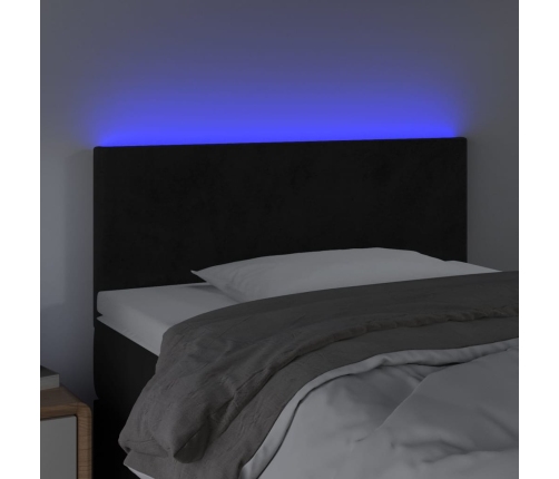 Cabecero con LED de terciopelo negro 80x5x78/88 cm