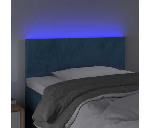 Cabecero con LED de terciopelo azul oscuro 80x5x78/88 cm