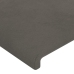 Cabecero con LED de terciopelo gris oscuro 90x5x78/88 cm