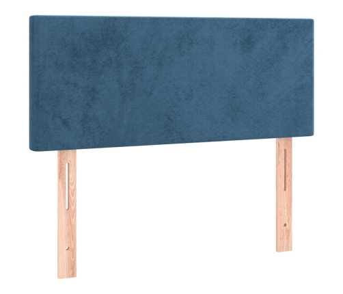 Cabecero con LED de terciopelo azul oscuro 90x5x78/88 cm