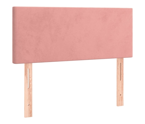 Cabecero con LED de terciopelo rosa 90x5x78/88 cm