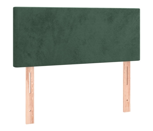 Cabecero con LED de terciopelo verde oscuro 100x5x78/88 cm