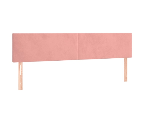 Cabecero con LED de terciopelo rosa 160x5x78/88 cm