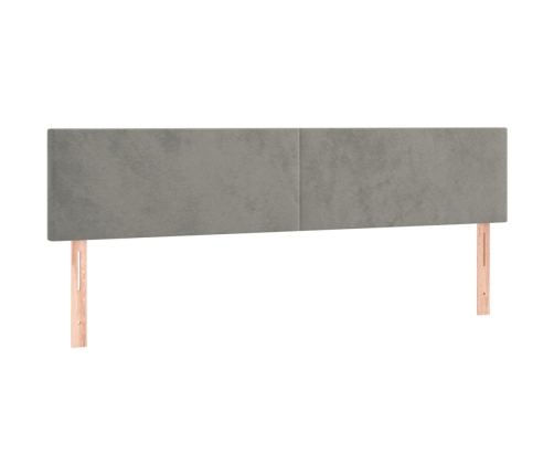 Cabecero con LED de terciopelo gris claro 180x5x78/88 cm