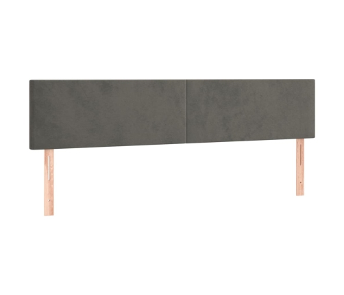 Cabecero con LED de terciopelo gris oscuro 180x5x78/88 cm