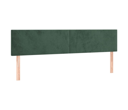 Cabecero con LED de terciopelo verde oscuro 180x5x78/88 cm