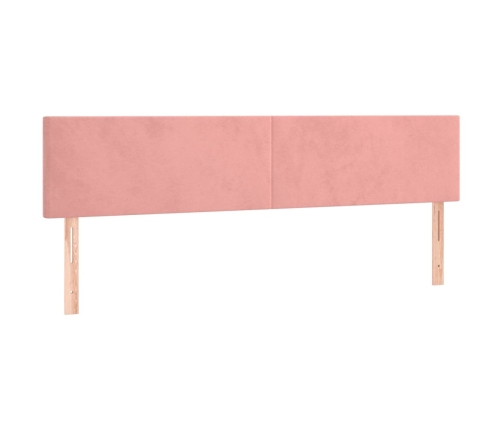 Cabecero con LED de terciopelo rosa 180x5x78/88 cm