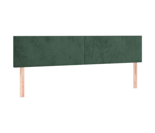 Cabecero con LED de terciopelo verde oscuro 200x5x78/88 cm