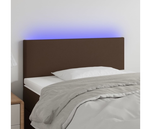 Cabecero con LED cuero sintético marrón 80x5x78/88 cm