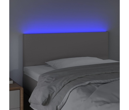 Cabecero con LED cuero sintético gris 80x5x78/88 cm