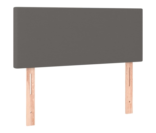 Cabecero con LED cuero sintético gris 80x5x78/88 cm