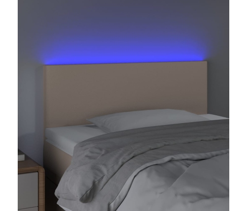 Cabecero con LED cuero sintético color capuchino 80x5x78/88 cm