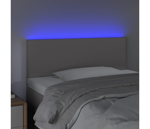 Cabecero con LED cuero sintético gris 90x5x78/88 cm