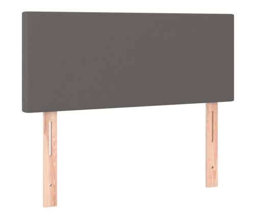 Cabecero con LED cuero sintético gris 90x5x78/88 cm