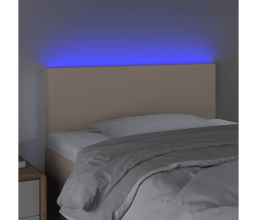 Cabecero con LED cuero sintético color capuchino 90x5x78/88 cm