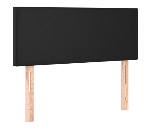 vidaXL Cabecero con LED cuero sintético negro 100x5x78/88 cm