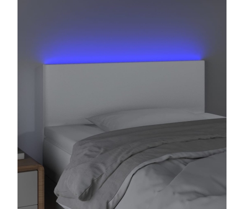 Cabecero con LED cuero sintético blanco 100x5x78/88 cm