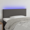 vidaXL Cabecero con LED cuero sintético gris 100x5x78/88 cm