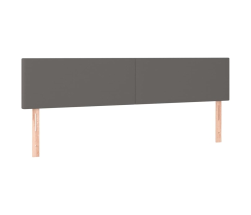 Cabecero con LED cuero sintético gris 160x5x78/88 cm