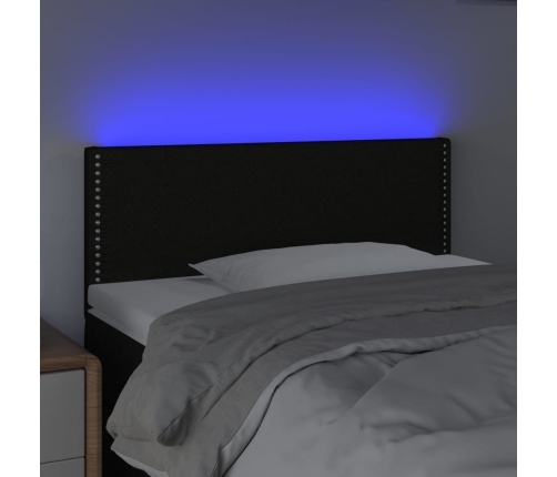 Cabecero con LED de tela negro 80x5x78/88 cm