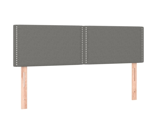 Cabecero con LED de tela gris oscuro 144x5x78/88 cm