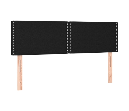 Cabecero con LED de tela negro 144x5x78/88 cm