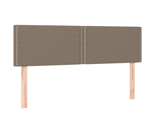 Cabecero con LED de tela gris taupe 144x5x78/88 cm