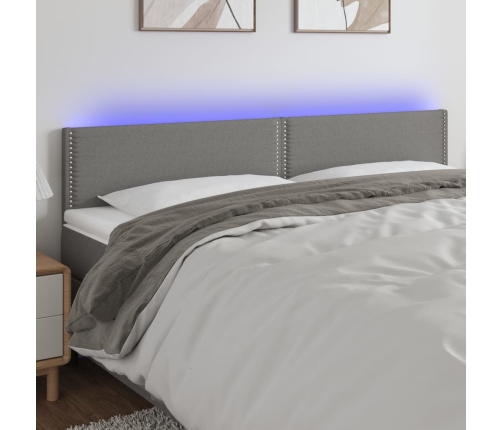 Cabecero con LED de tela gris oscuro 180x5x78/88 cm