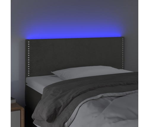 Cabecero con LED de terciopelo gris oscuro 80x5x78/88 cm