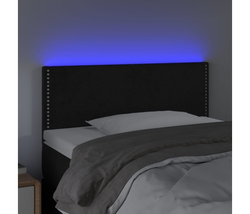 Cabecero con LED de terciopelo negro 80x5x78/88 cm