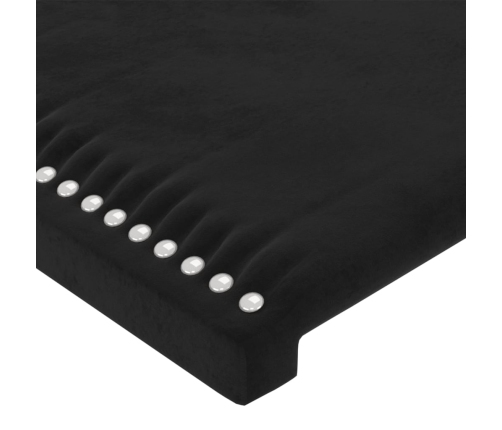 Cabecero con LED de terciopelo negro 80x5x78/88 cm