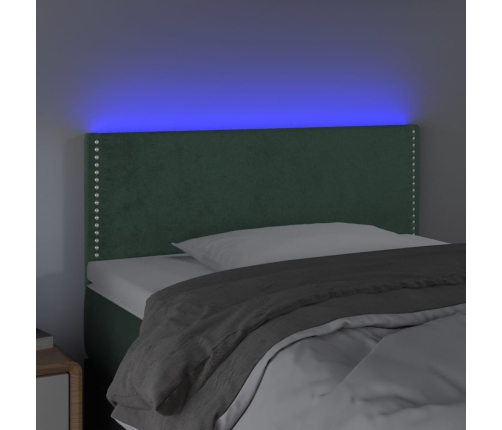 vidaXL Cabecero con LED de terciopelo verde oscuro 80x5x78/88 cm