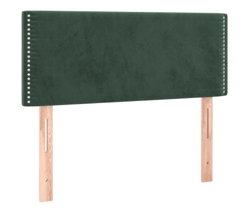 vidaXL Cabecero con LED de terciopelo verde oscuro 80x5x78/88 cm