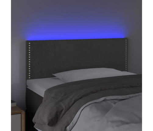 Cabecero con LED de terciopelo gris oscuro 90x5x78/88 cm