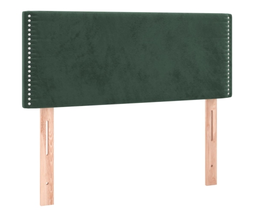 Cabecero con LED de terciopelo verde oscuro 90x5x78/88 cm