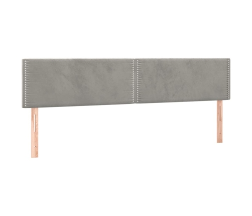 Cabecero con LED de terciopelo gris claro 160x5x78/88 cm