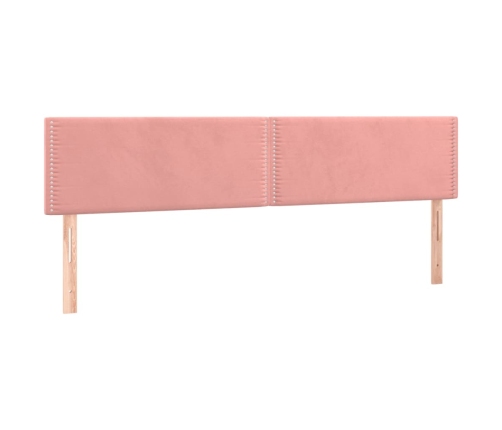 Cabecero con LED de terciopelo rosa 160x5x78/88 cm