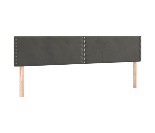 Cabecero con LED de terciopelo gris oscuro 180x5x78/88 cm